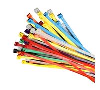 120Pcs Coloured Cable Ties, Reusable Cable Ties Self-Locking Mechanism Nylon Plastic Secure Heavy Duty Wraps Locking for Home Office Garden Garage and Workshop 200mm*24mm 6 Colors