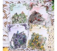 120Pcs Courtyard Corner Flower Stickers for Scrapbooking, Vintage Aesthetic Floral Sticker, Natural Flower Stickers Pack Scrapbook Kit, Junk Journal Supplies Self-Adhesive Decoupage Paper