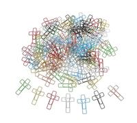 120pcs Cross Heart Shaped Metal Paper Clips Bookmark Clip for Bible | Silver Smooth Finish, Sturdy Portable Storage, for Craft Papers, Scrapbooking, Bible Study Groups Random Color