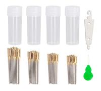 120pcs Cross Stitch Needles +2 Needle Threader Golden Color Large Eyes Cross Stitch DIY Embroidery Hand Needles Sewing Needles in Transparent Box Size 22# 24# 26# 28#