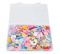 120PCS Cute Candy Slime Charms, Cute Plastic Candy Charms Reusable and Decorative Mixed Assorted Sweets Lollipop Decorations for DIY Crafts and Jewelry