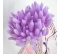 120PCS Dried Pampas Grass Decor, 17inch White Bunny Tails Dried Flowers, Bunny Tails Handpicked Bunch, Boho Flowers Home Table Decor, Wedding Decorations for Home (Pink purple)