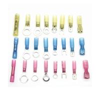 120PCS Electrical Wire Butt Connectors Heat Shrink Crimp Spade Terminals Insulated Ring Terminals 10-26AWG
