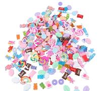 120Pcs Fake Candy, Artificial Sweets Cute Plastic Candy Decorations, Reusable Mixed Color Sweets for Making Hairpins, Sewing, Scrapbooking