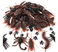 120pcs Fake Roaches And Assortment Realistic Plastic Props For Halloween