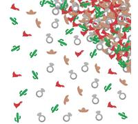 120pcs Fiesta Bachelorette Confetti, Taco Bout Love Table Confetti, Cactus Paper Scatter, Silver Glitter Final Fiesta Table Decoration, Mexican Bridal Shower Party Supplies