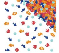 120pcs Fish Confetti, Sea Animal Table Confetti, Colorful Glitter Topical Fish Bubble Table Scatter for Baby Shower, Ocean Themed Birthday Party Decoration