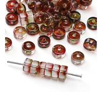 120pcs Flat Round Spacer Beads 6 * 3MM Gradient Brown Glass Seed Beads for Crafting Beading Bracelets Jewerly Making