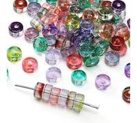 120pcs Flat Round Spacer Beads 6 * 3MM Gradient Mix Color Glass Seed Beads for Crafting Beading Bracelets Jewerly Making