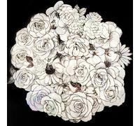 120pcs Flower Stickers with Gold Holographic Outlines, White and Black PET Waterproof Flower Stickers Decorative Floral Decals for Water Bottles Envelope Scrapbook Journals Paper Crafts