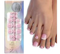 120PCS French Gel Toenail Tips on Nails Fake Toe Nail for Art DIY Soft System No Primer Needed Secure Hold Comfortable Wearable