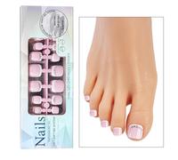 120Pcs Full Cover Press On Toenails For French Tip Manicure Home Pedicure Supplies Beauty Accessories Artificial Toenails
