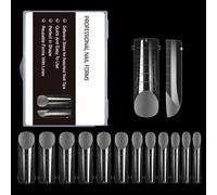 120PCS Gel Acrylic Art Mold Artificial Tips With Scale Clear Full Cover Duals Form 12 Sizes Clear Duals Forms Full Cover Quick Building Gel Mold Tips
