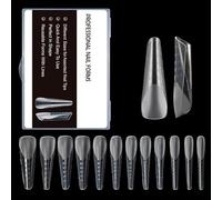 120PCS Gel Acrylic Art Mold Artificial Tips With Scale Clear Full Cover Duals Form 12 Sizes Clear Duals Forms Full Cover Quick Building Gel Mold Tips
