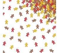 120pcs Gingerbread Man Confetti, Gingerbread Paper Confetti, Christmas Paper Scatters, Brown&Gold Glitter Xmas Holiday Party Table Decoration, Winter Birthday/Baby Shower Party Supplies