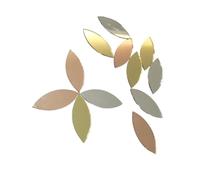 120pcs Glass Mosaic Tiles Petal Leaves, Glass Supplies for Crafts, Craft Mirrors, Mirror Embellishments for DIY Art Craft Decoration(Rose Gold Mirror)