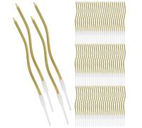 120pcs Golden Spiral Twisted Birthday Cake Candles