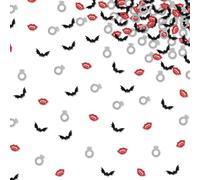 120pcs Halloween Bat Bachelorette Confetti, Gothic Wedding Paper Confetti, Black Glitter Bat Bloody Teeth Table Scatter for Halloween Bridal Shower Party Decoration
