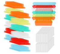 120pcs Hanging File Folder Tabs, Colored Transparent Plastic File Clear Suspension Folder Labels with Blank Paper Inserts for Office Organization & Quick Document Identification