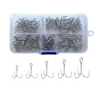 120pcs High Carbon Steel Treble Fishing Hooks 2# 6#8# 4# 10# Bent Fishhooks Set For Sea Freshwater