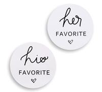 120pcs His Her Favorite Stickers, 2 Inch His and Her Favorite Wedding Favor Labels Envelope Seals Cute Sealing Stickers for Gift Candy Bags Wedding Welcome Bag Stuffers Supplies