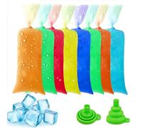 120Pcs Ice Pop Bags with Silicone Funnel, 3x10 Inch Disposable Ice Cream Mold Bags for Bolis, Yogurt and Homemade Popsicles