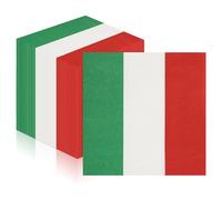 120pcs Italian Flag Cocktail Napkins Disposable Italian Red White and Green Italian Napkins Italian Themed Party Paper Tissue Tableware Set for Christmas Family Gathering Dining Party Decor