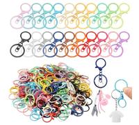 120Pcs Keyrings Swivel Lobster Clasps Key Ring Hoops Keyring Clips forCraft | Zinc Alloy Structure, Key Rings and Charm Projects, 360° Rotating Universal Joint, Jewelry DIY Crafts
