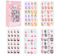 120PCS Kids’ Safe ABS False Nails - Adorable Full-Cover Tips with Fun Colors & Patterns, Easy-Apply DIY Nail Art Set for, Gift