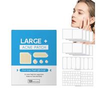 120pcs Large Pimple Patches for Face,Hydrocolloid Nose Patches,Effective A/cne Patches,Quick-Effect Pimple Patches Hydrocolloid,Gentle for Body,Face,Forehead,Chin,Neck Pimple Breakouts