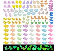 120Pcs Luminous Mini Resin Dinosaur Decor 24 Styles Glow In Dark Ornaments