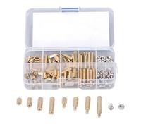 120Pcs M3 Brass Standoff Kit Nuts and Screws Set, Standard Hex Screw Nut Kit for Electronics, with Premium Oxidation, Easy to Clean, for Various Fields