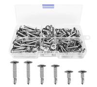 120pcs M4.2 M4.8 Self Tapping Flat Head Screws 410 Stainless Steel Self Tapping Flat Head Screws Full Thread Dovetail Self Drilling Tail Screws(silver)