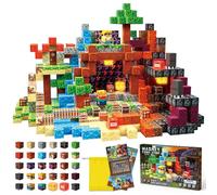 120PCS Magnetic Blocks Flashing Light Cave Exploration, Floating Grassland Portal Magnetic Building Blocks Cubes Tiles Stacking STEM Toys for Boys Girls Age 3 4 5 6 7 8 9 10 Christmas Birthday Gifts
