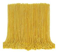 120PCS Mardi Gras Beads, 33" Gold Bead Necklaces Stuff, Mardi Gras Christmas Beads Costume Necklace, Festival Parade Throw Accessories for Wedding Birthday Pirate Party School Activities Supplies