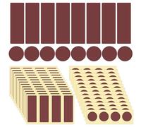 120pcs Match Striker Papers with Adhesive, 60 Round and 60 Rectangle Match Striker Stickers Match Striker Paper Sheets for Match Rack Cymbal Paper Replacement (brown)