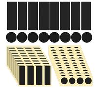 120pcs Match Striker Papers with Adhesive, 60 Round and 60 Rectangle Match Striker Stickers Match Striker Paper Sheets for Match Rack Cymbal Paper Replacement (Black)