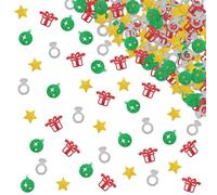 120pcs Merry and Bride Confetti, Christmas Bridal Shower Table Confetti, Red Glitter Let's Get Toasta Bachlorette Table Scatter for Winter Holiday Wedding Party Decoration