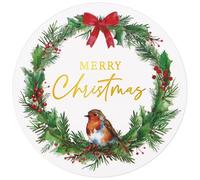 120pcs Merry Christmas Stickers 4cm Robin Christmas Stickers for Presents Gold Foil Gifts Crafts Envelope Card Making Decoration Self-Adhesive