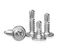 120PCS Metal Self Tapping Screws M4.2 x 16 mm and M4.2 x 19 mm Stainless Steel Screws Set Round Wafer Head Self Drilling Security Screws for Wood Metal Sheets Plastic Panels Roofing Windows Silver