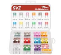 120Pcs Mini Automotive Fuse Kit(1A/2A/3A/5A/7.5A/10A/15A/20A/25A/30A/35A/40A), Blade Fuses Assortment kit for Car/Boat/Mariner/Truck/RV