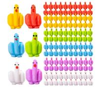 120PCS Mini Ducks, 1 Inch Colorful Funny Tiny Middle Finger Duck for Hide & Seek Prank, Resin Animals for Dollhouse Office Car Decor