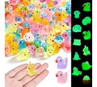 120Pcs Mini Luminous Resin Animals,Tiny Resin Figures,Miniature Plastic Animals Glow in The Dark,Little Small Animal Figurines for Fairy Garden Micro Landscape Aquarium Potted Plant Decor DIY Crafts