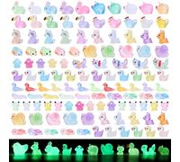 120Pcs Mini Resin Animals Glow in The Dark Mini Animals for Garden Décor