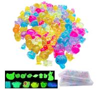 120PCS Mini Resin Animals Mixed, Tiny Resin Animals, Tiny Glow In The Dark Dollhouse Decor, Mini Ducks Turtles Glass Animals for Fairy Garden Aquarium Dollhouse Decor Mini Toys