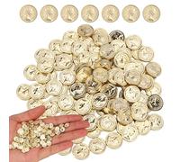 120pcs Miniature Gold Coins, 0.8x0.8cm/0.3x0.3in Alloy St Patricks Tiny Play Coins for DIY Crafts Mini Pirate Treasure Dollhouse Fairy Garden & Micro Landscaping