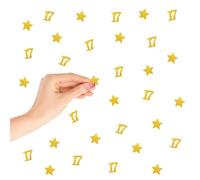 120PCS Number 17 Confetti, Gold Glitter 17th Birthday Paper Confetti, Seventeen Paper Scatters, Twinkle Little Star Cut Out for Girls, 17th Anniversary Party Decoration