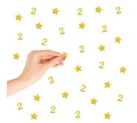 120PCS Number 2 Confetti, Gold Glitter 2nd Birthday Paper Confetti, Twinkle Little Star Cut Out for Girls, 2nd Anniversary Party Decoration
