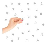 120PCS Number 2 Confetti, Silver Glitter 2nd Birthday Paper Confetti, Twinkle Little Star Cut Out for Girls, 2nd Anniversary Party Decoration