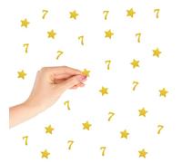 120PCS Number 7 Confetti, Gold Glitter 7th Birthday Paper Confetti, Twinkle Little Star Cut Out for Girls, 7th Anniversary Party Decoration